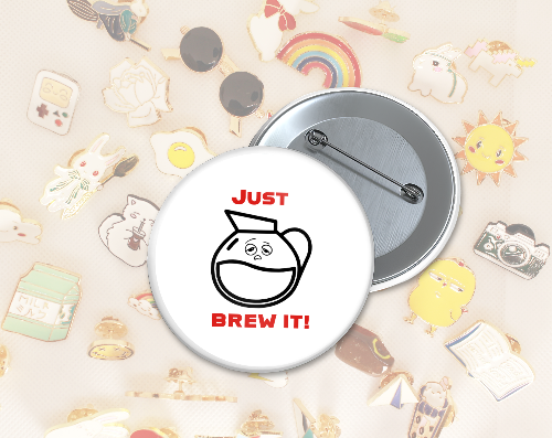 But First Coffee Set of 4 Runda pins + 2 Små pins